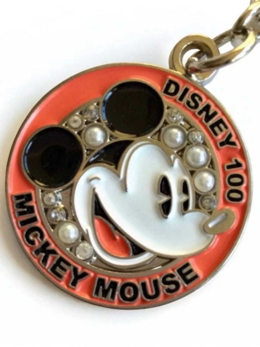 Disney 100 Anniversary Mickey Mouse Enamel Pearl Bag Charm Keychain – NWOT